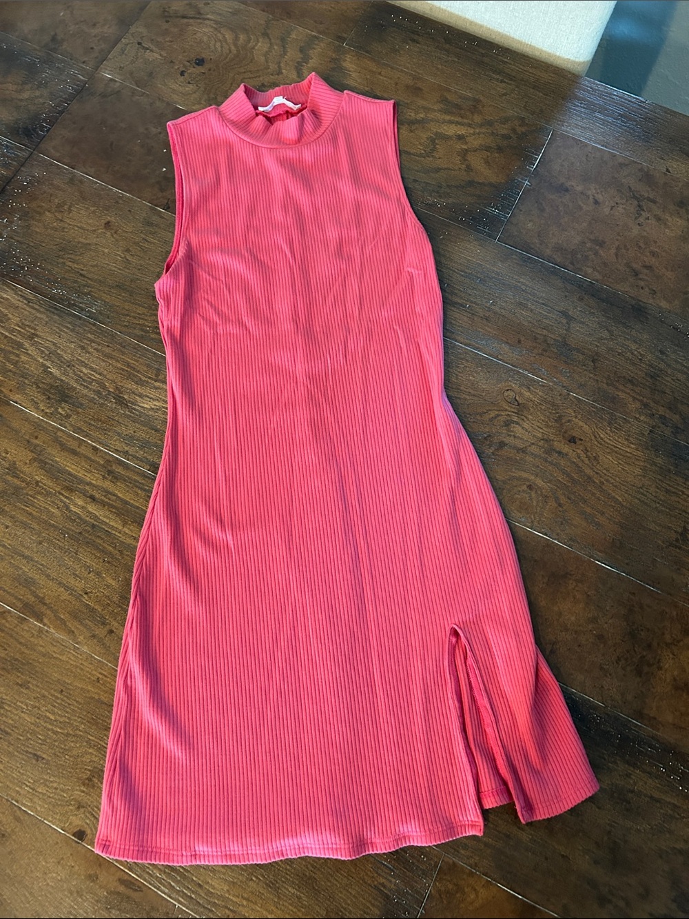 Reformation Cali Sleeveless Ribbed Knit Mini Dress S Pink Bodycon Minimalist